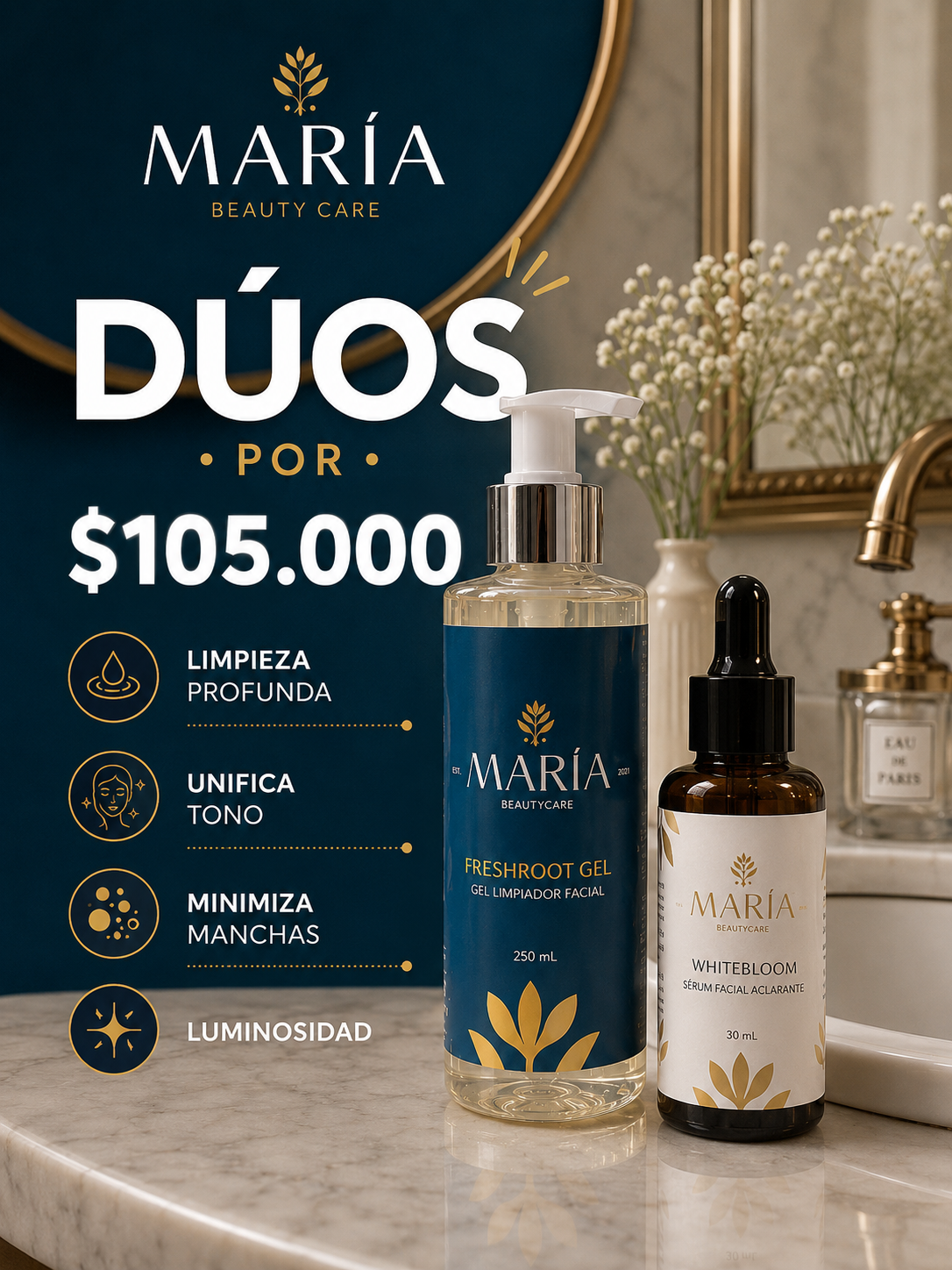 Dúo Gel Limpiador + Sérum White Bloom